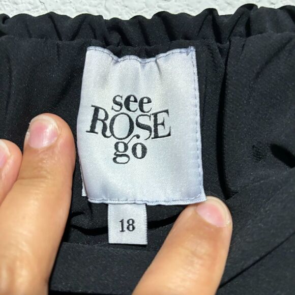 See Rose Go Womens High Rise Straight Tailored Track Pants Black 18 Striped - Picture 14 of 16